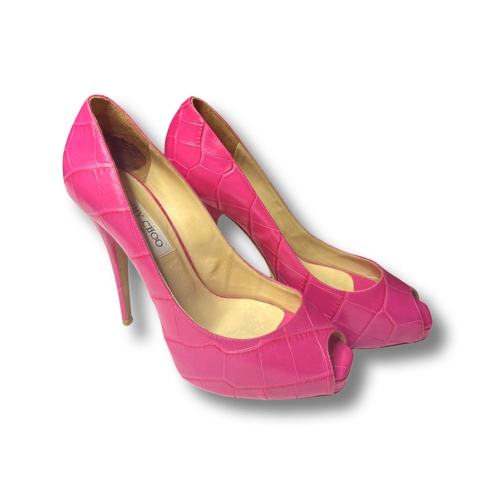 Jimmy Choo Crocodile Pink Barbie Heels